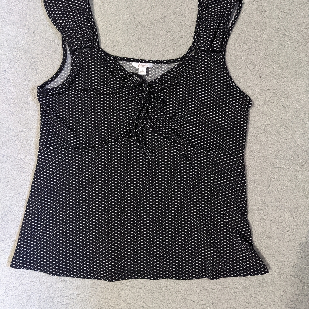 Juniors Candies flowy black/white tank (3 for 20)